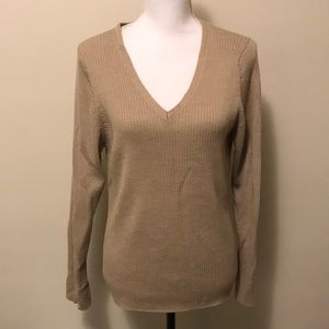 Old navy XXL ribbed vneck long sleeve tan